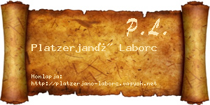 Platzerjanó Laborc névjegykártya